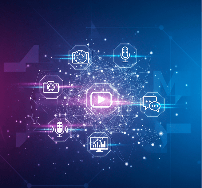 Integrated media platforms for digital asset management, distribution and performance analysis.